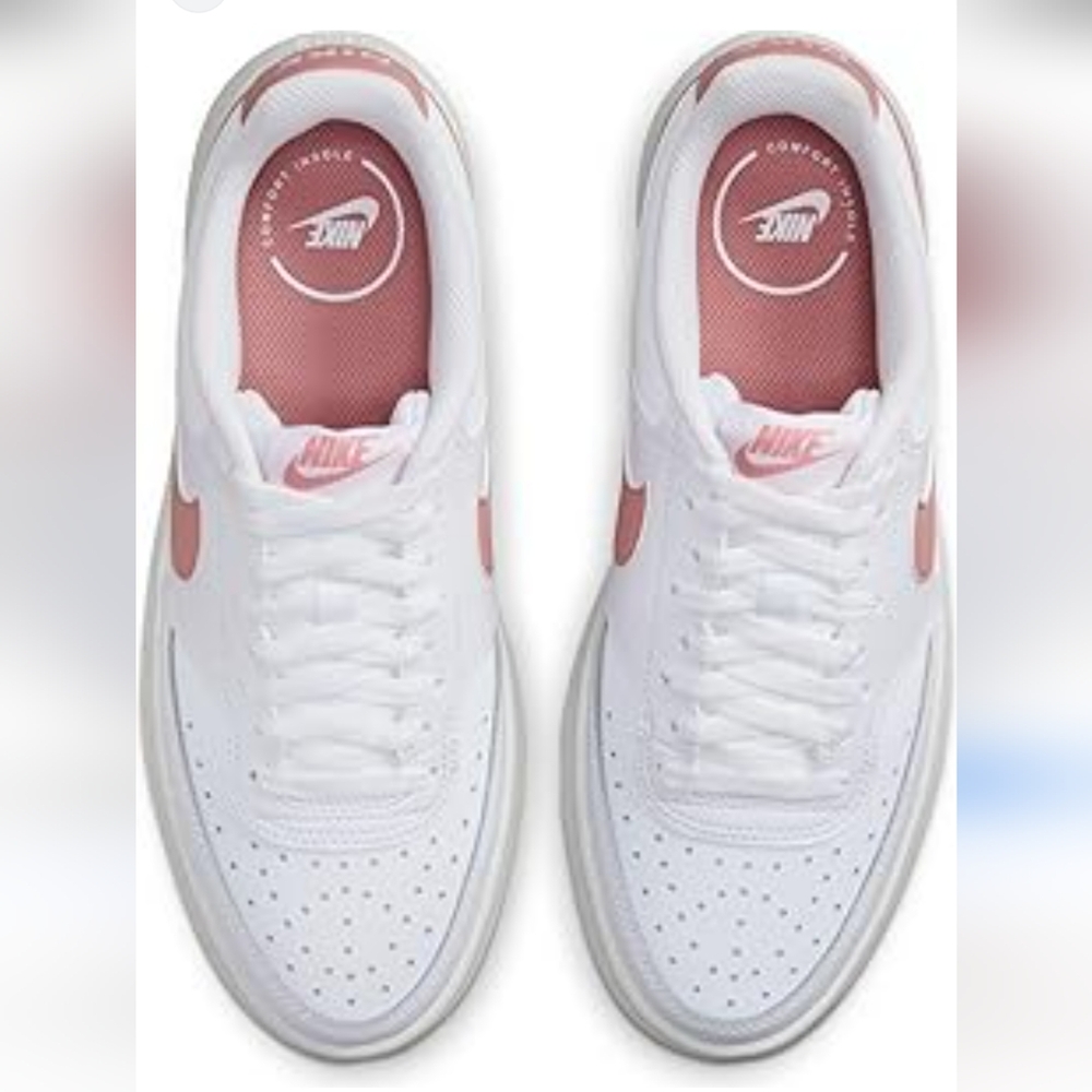 NEW Nike Court Vision Alta Women's Shoes In White/Sail/Red Stardust Size 10 - Picture 15 of 15